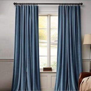 Blue Velvet Curtains set of 3 52x96 great deal!!!